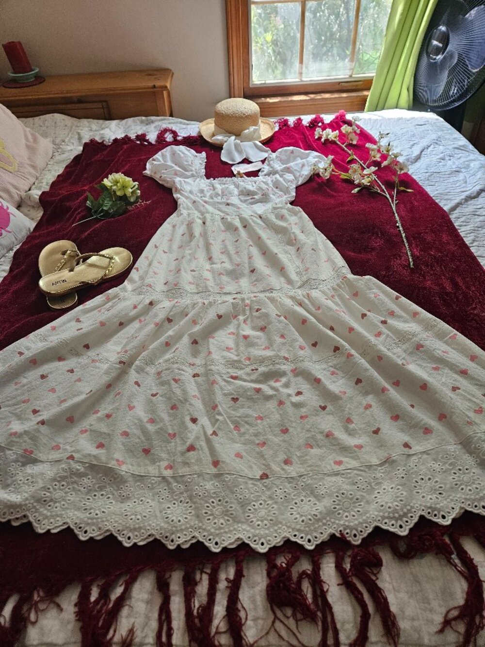 NWT LAIT COLLECTION COTTON AND LACE FULLSWEEP MAXI..CRISP..PINTUCKED..NWT!! - Picture 9 of 10